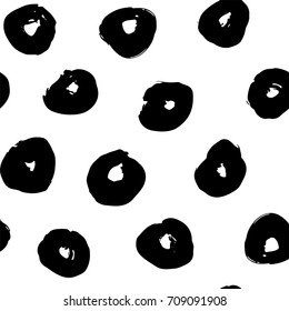Hand drawn monochrome black and white seamless abstract pattern. Ink sketch texture and background