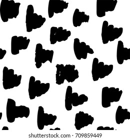 Hand drawn monochrome black and white seamless abstract pattern. Ink sketch texture and background