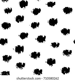 Hand drawn monochrome black and white seamless abstract pattern. Ink sketch texture and background