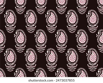 HAND DRAWN MONOCHROME PAISLEY FLORAL JAIPUR PRINTS SEAMLESS PRINT DIGITAL PATTERN WITH VECTOR FILE