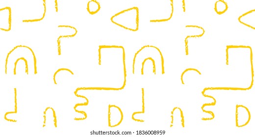 Patrón monocromo dibujado a mano sin fisuras. Líneas de garrapatas irregulares. Resumen de fondo vectorial con formas de textura de curva.