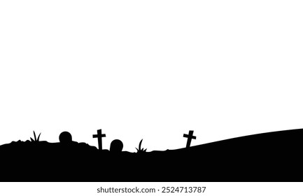 Hand drawn monochrome silhouettes collection for halloween celebration.