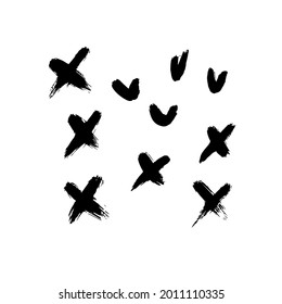 Hand Drawn monochrome texture elements  set. Vector illustration isolated on white. Abstract artistic ink hand painted spots. Text template. Black and white shades. Grunge texture. Artist collection
