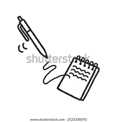 Hand drawn monochrome vector illustration of taking notes