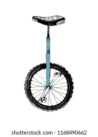 Hand drawn monocycle isolated on white background. Vector illustration