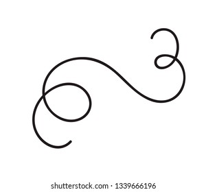 Hand drawn monoline calligraphy scandinavian folk flourish vector divider. Design element for wedding and Valentines Day, birthday greeting card
