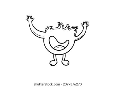 hand drawn monster illustration on a white background