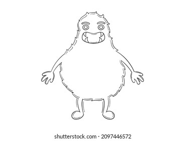 hand drawn monster illustration on a white background