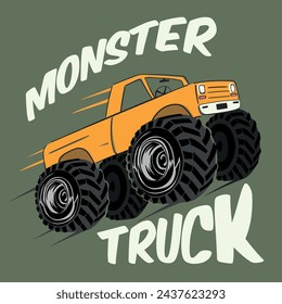 hand drawn monster truck vector illustration