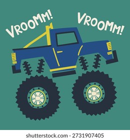 Hand Drawn Monster Truck Vector Illustration