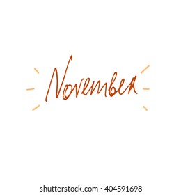 Hand drawn months. Vector illustration. November.