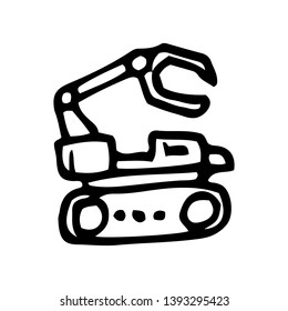 Hand Drawn Moon rover doodle. Sketch style icon. Decoration element. Isolated on white background. Flat design. Vector illustration.