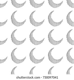 hand drawn moon seamless vector pattern