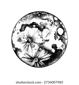 Mão desenhada lua ilustração vetorial