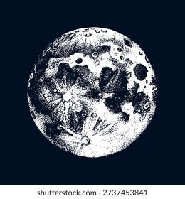 Hand drawn moon vector illustration