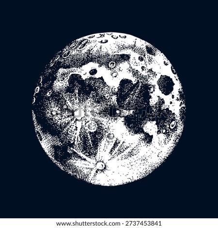 Hand drawn moon vector illustration