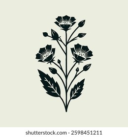 Hand drawn Morning Glory sketch, bluebell buds flower, leaf, set of bell flowers vector, illustration outline drawing, botanical black and white line art, lineart leaves and stems in engraving style