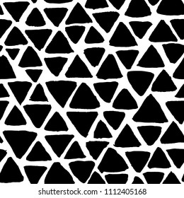 Hand drawn mosaic background with triangles. Seamless vector pattern