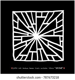 Hand drawn mosaic illustrations - vector