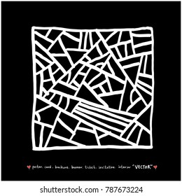 Hand drawn mosaic illustrations - vector