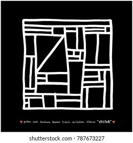 Hand drawn mosaic illustrations - vector