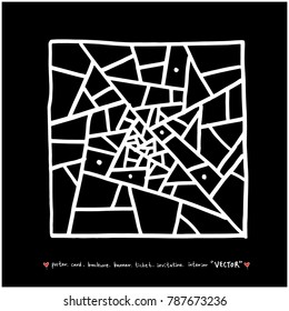 Hand drawn mosaic illustrations - vector