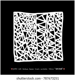 Hand drawn mosaic illustrations - vector