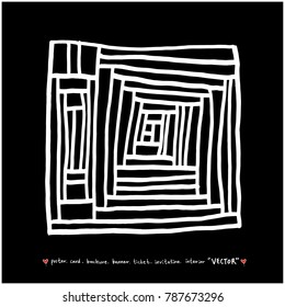 Hand drawn mosaic illustrations - vector