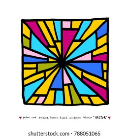 Hand drawn mosaic illustrations - vector