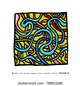 Hand drawn mosaic illustrations - vector