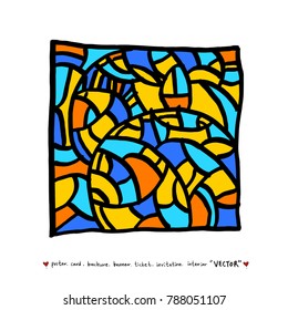 Hand drawn mosaic illustrations - vector