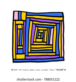 Hand drawn mosaic illustrations - vector