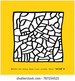 Hand drawn mosaic pattern illustrations - vector