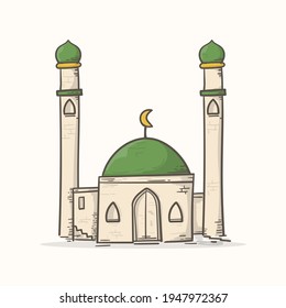 Hand drawn mosque, islamic object