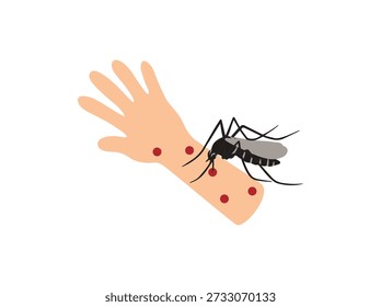 Picada de mosquito desenhada na mão