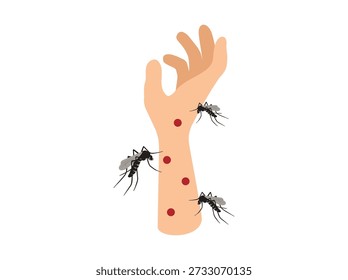 Picada de mosquito desenhada na mão