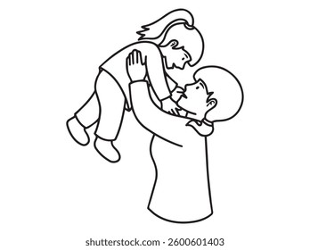 Hand Drawn Mother Day Line Art