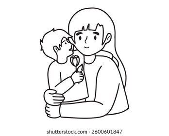 Hand Drawn Mother Day Silhouette illustration