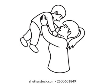 Hand Drawn Mother Day Silhouette illustration