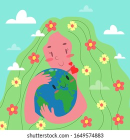 HAND DRAWN MOTHER EARTH DAY