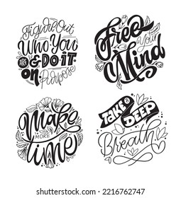 Hand drawn motivation lettering phrase in modern calligraphy style. Inspiration slogan for print and poster design. Vector