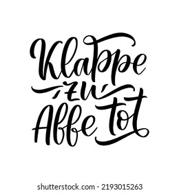 Hand drawn motivation lettering quote in German - Lets end this. Inspiration slogan for greeting card, print and poster design. 