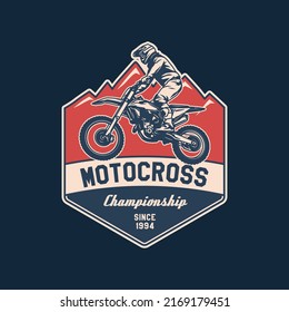 Hand Drawn Motorcross Adventure Club Logo Badge