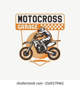 Hand Drawn Motorcross Adventure Club Logo Badge