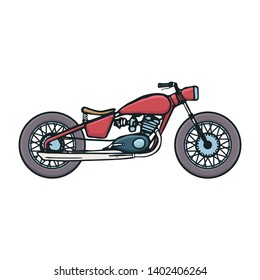 Hand Drawn Motorcycle Bobber Style on white background. Vector