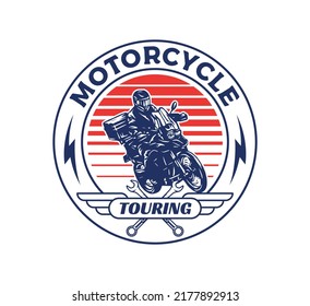 Hand Drawn Motorcycle Club Logo Badge
