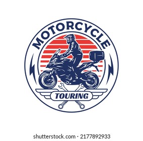 Hand Drawn Motorcycle Club Logo Badge
