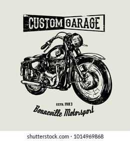 hand drawn motorcycle poster.