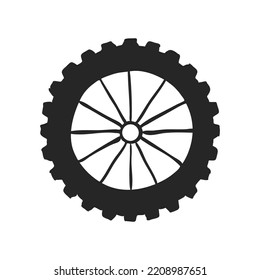 Hand drawn Motorcycle tire vector illustration