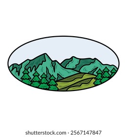 Hand Drawn Mountain Logo Colored - 02